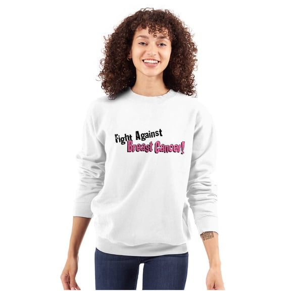 Fight Against Breast Cancer Awareness Women Crewneck Sweatshirt Brisco Brands S