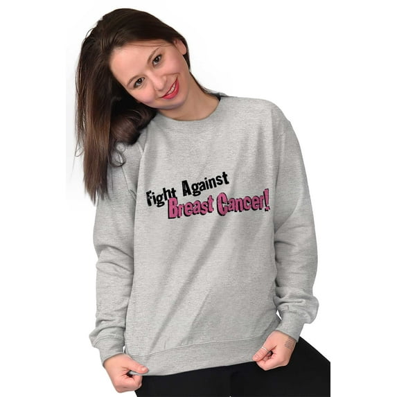 Fight Against Breast Cancer Awareness Women Plus Size Crewneck Sweatshirt Brisco Brands 5X
