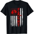 thumbnail image 1 of Fight Bleeding Disorders USA Flag Military Awareness Ribbon T-Shirt, 1 of 4