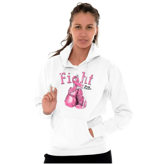 Fight Boxing Breast Cancer Warrior Hoodie Sweatshirt Women Brisco Brands L