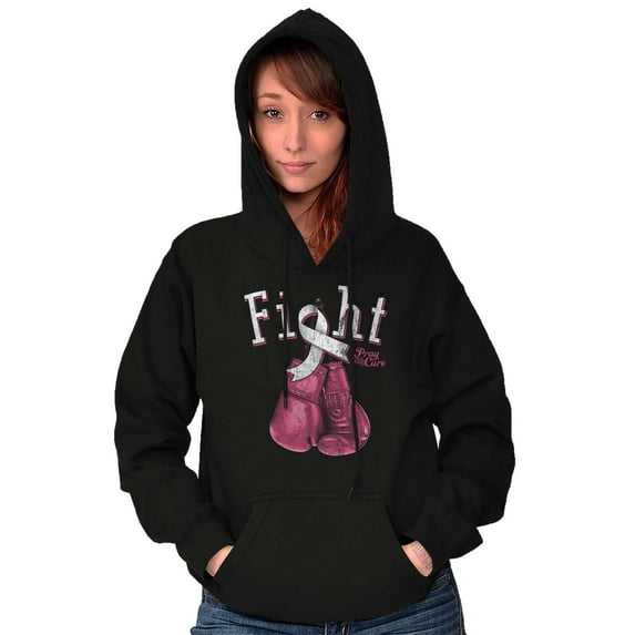 Fight Boxing Breast Cancer Warrior Hoodie Sweatshirt Women Brisco Brands S