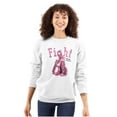 thumbnail image 1 of Fight Boxing Breast Cancer Warrior Women Crewneck Sweatshirt Brisco Brands S, 1 of 6