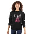 thumbnail image 1 of Fight Boxing Breast Cancer Warrior Women Crewneck Sweatshirt Brisco Brands X, 1 of 6