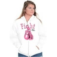 thumbnail image 1 of Fight Boxing Breast Cancer Warrior Womens Plus Size Graphic Zipper Hoodie Brisco Brands 5X, 1 of 5