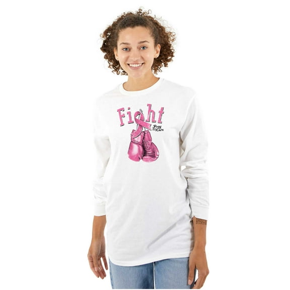 Fight Boxing Breast Cancer Warrior Women's Long Sleeve T Shirt Brisco Brands X