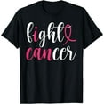 thumbnail image 1 of Fight Cancer I Can Survivor Pink Ribbon Breast Cancer T-Shirt Black Large, 1 of 4