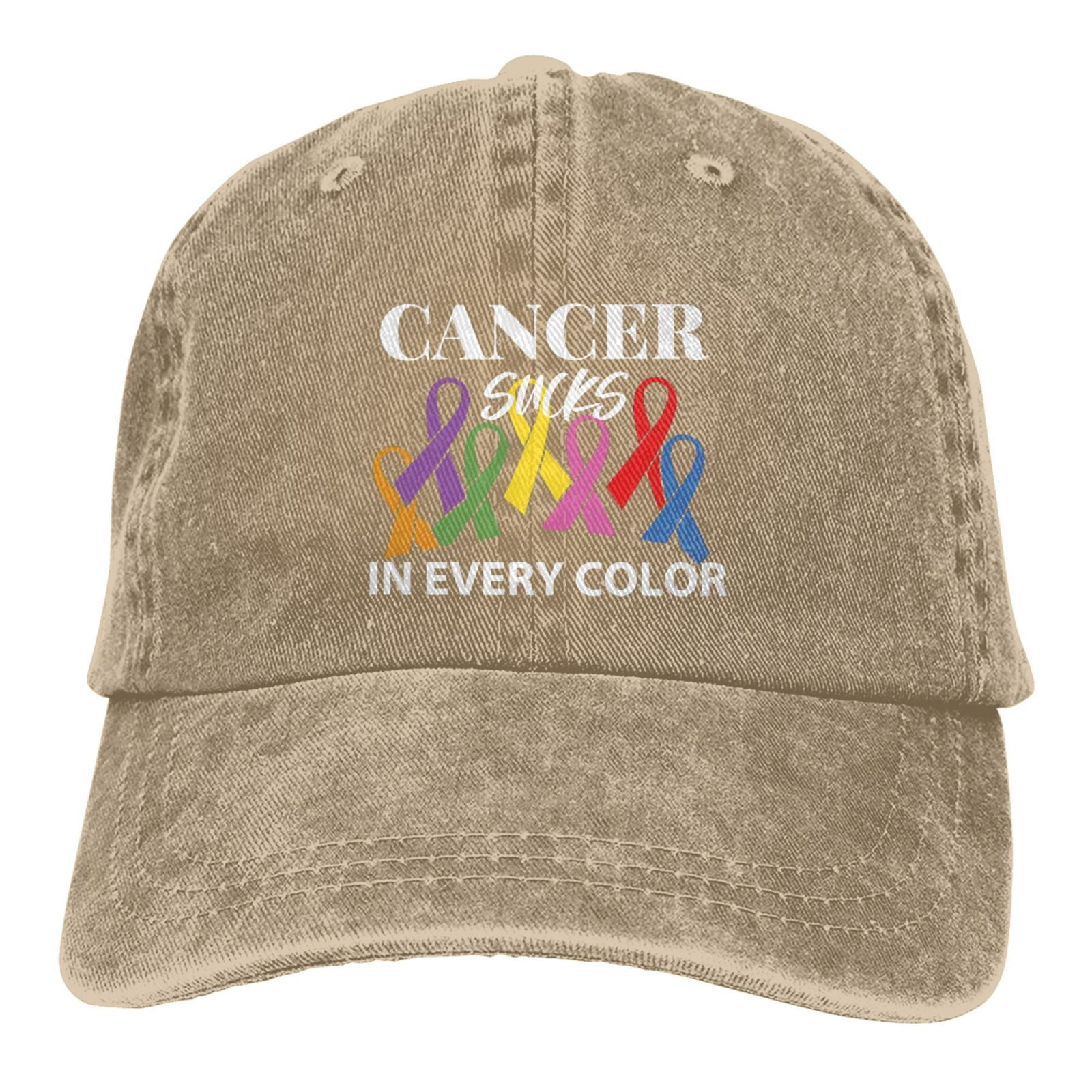 Fight Cancer In All Color Fight Cancer Awareness Ribbons Baseball Caps Cowboy Hat for Women Men