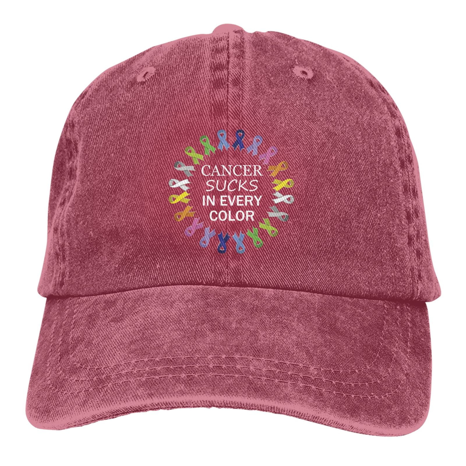 Fight Cancer In All Color Fight Cancer Awareness Ribbons Baseball Caps Cowboy Hat for Women Men