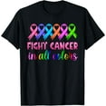 thumbnail image 1 of Fight Cancer In All Color Feather Breast Cancer Awareness T-Shirt Black Small, 1 of 4