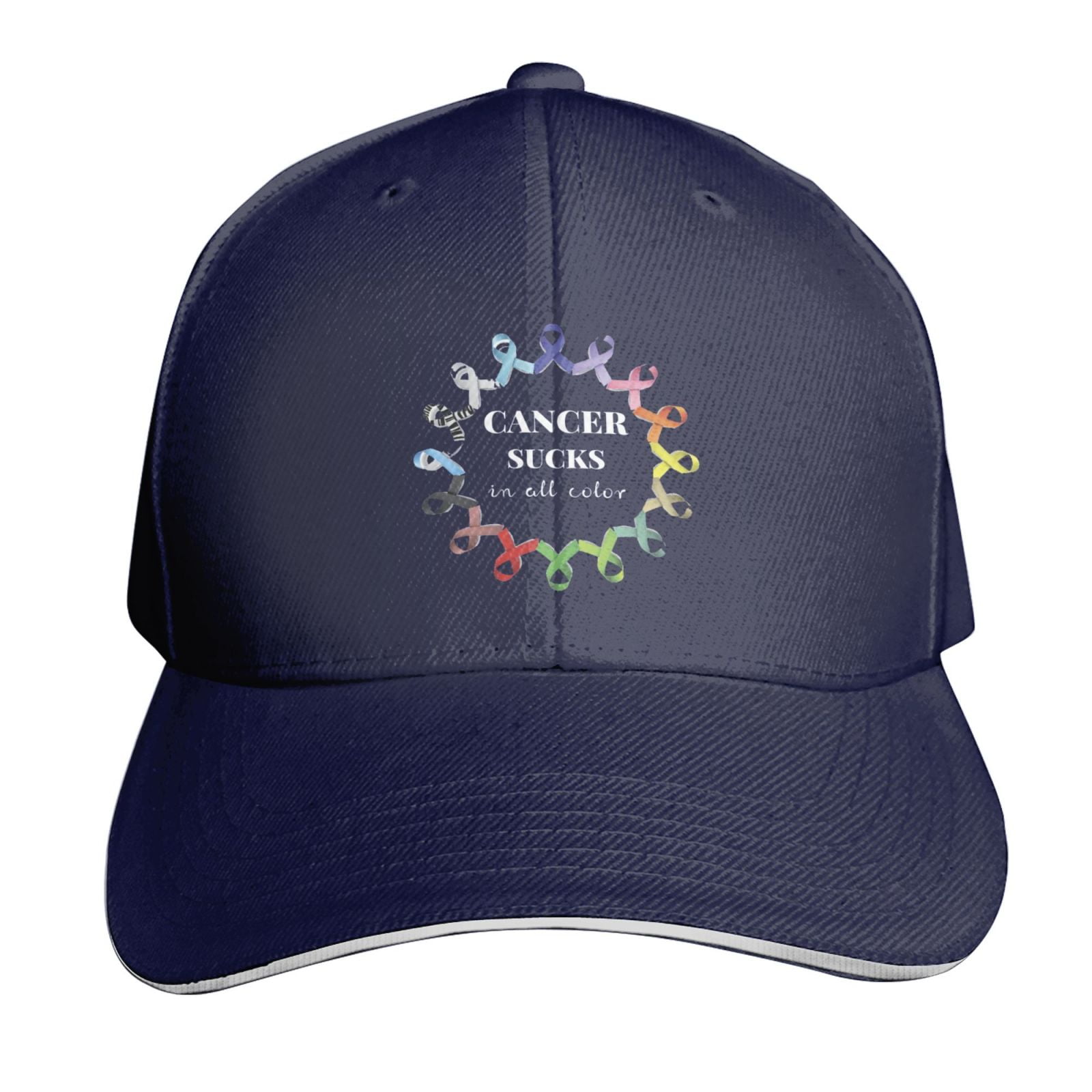 Fight Cancer In All Color Fight Cancer Awareness Ribbons Baseball Caps for Women Men HipHop Hat