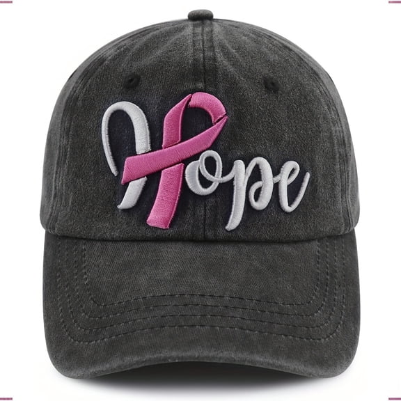Fight Cancer Inspirational Gifts For Women, Breast Cancer Awareness Decorations Hope Hats, Pink Ribbons Caps For Mom, Grandma, Get Well Soon Gifts Adjustable Cotton Embroidered Baseball Cap