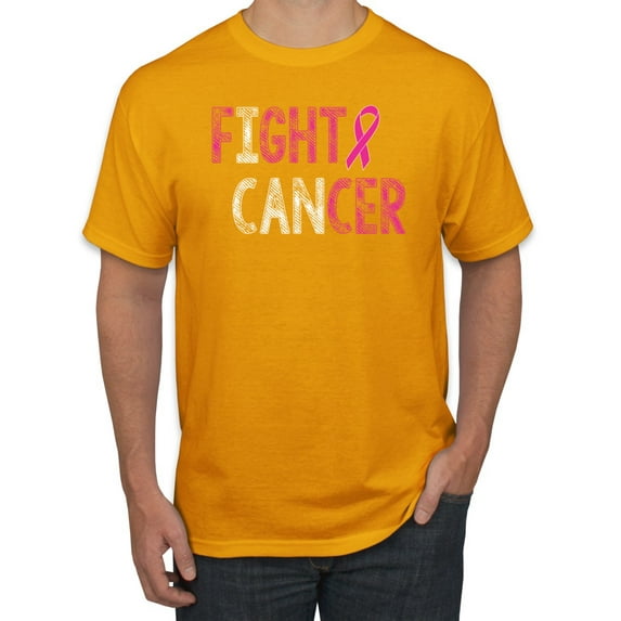 Fight Cancer Ribbon Men's Graphic T-Shirt, Gold, X-Large