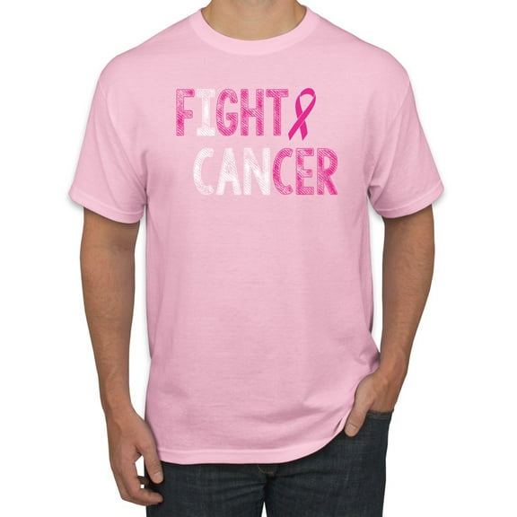 Fight Cancer Ribbon Men's Graphic T-Shirt, Light Pink, Large