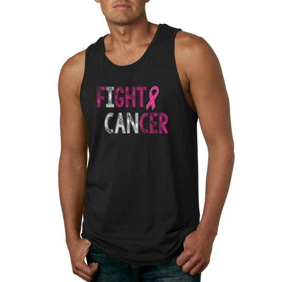 Fight Cancer Ribbon Mens Graphic Tank Top, Black, Small