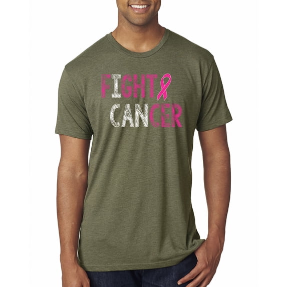 Fight Cancer Ribbon Mens Premium Tri Blend T-Shirt, Military Green, 2XL