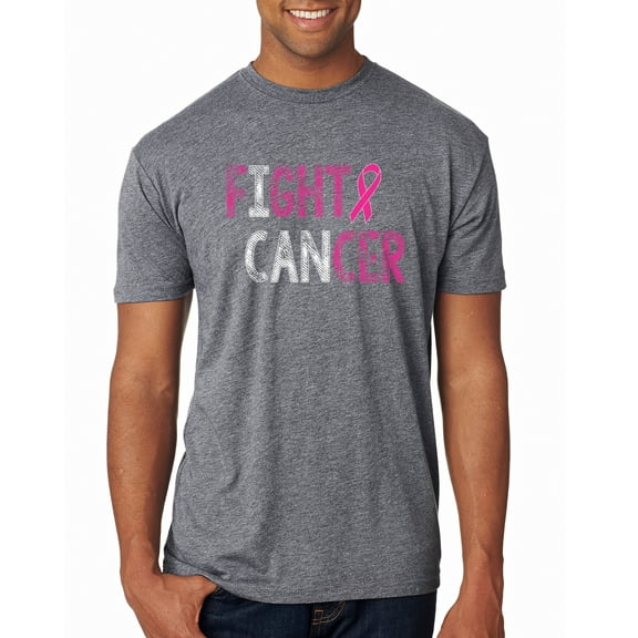 Fight Cancer Ribbon Mens Premium Tri Blend T-Shirt, Premium Heather, Medium