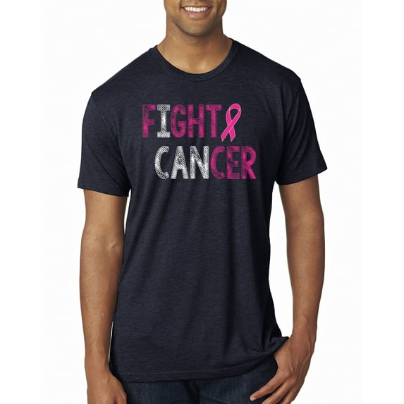 Fight Cancer Ribbon Mens Premium Tri Blend T-Shirt, Vintage Navy, Large