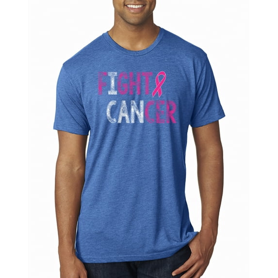 Fight Cancer Ribbon Mens Premium Tri Blend T-Shirt, Vintage Royal, Large