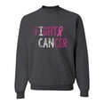 thumbnail image 1 of Fight Cancer Ribbon Unisex Crewneck Graphic Sweatshirt, Charcoal, Large, 1 of 3