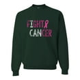 thumbnail image 1 of Fight Cancer Ribbon Unisex Crewneck Graphic Sweatshirt, Forest Green, X-Large, 1 of 3