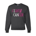 thumbnail image 1 of Fight Cancer Ribbon Unisex Crewneck Graphic Sweatshirt, Heather Black, Small, 1 of 1