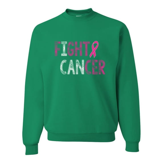 Fight Cancer Ribbon Unisex Crewneck Graphic Sweatshirt, Kelly, Small