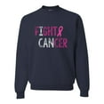 thumbnail image 1 of Fight Cancer Ribbon Unisex Crewneck Graphic Sweatshirt, Navy, X-Large, 1 of 3