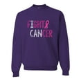 thumbnail image 1 of Fight Cancer Ribbon Unisex Crewneck Graphic Sweatshirt, Purple, Large, 1 of 3