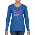 thumbnail image 1 of Fight Cancer Ribbon Womens Graphic Long Sleeve T-Shirt, Royal, X-Large, 1 of 3