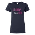 thumbnail image 1 of Fight Cancer Ribbon Womens Graphic T-Shirt, Navy, X-Large, 1 of 3