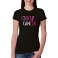 thumbnail image 1 of Fight Cancer Ribbon Womens Slim Fit Junior Tee, Black, Small, 1 of 3