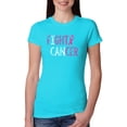 thumbnail image 1 of Fight Cancer Ribbon Womens Slim Fit Junior Tee, Tahiti Blue, Small, 1 of 3