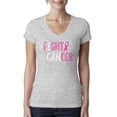thumbnail image 1 of Fight Cancer Ribbon Womens V-Neck Tee, Heather Grey, Small, 1 of 3