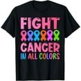thumbnail image 1 of Fight Cancer in All Color Ribbon Breast Cancer Awareness T-Shirt, 1 of 3