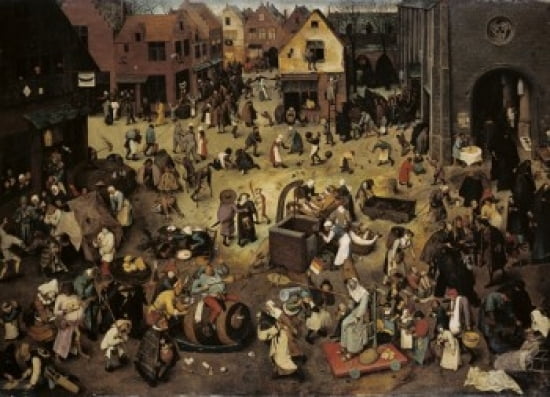 The Fight Between Carnival and Lent 1559 Pieter Bruegel the Elder (ca1525-1569Flemish) Oil on Wood Panel Kunsthistorisches Museum Vienna Austria Canvas Art - Pieter Bruegel (24 x 36)