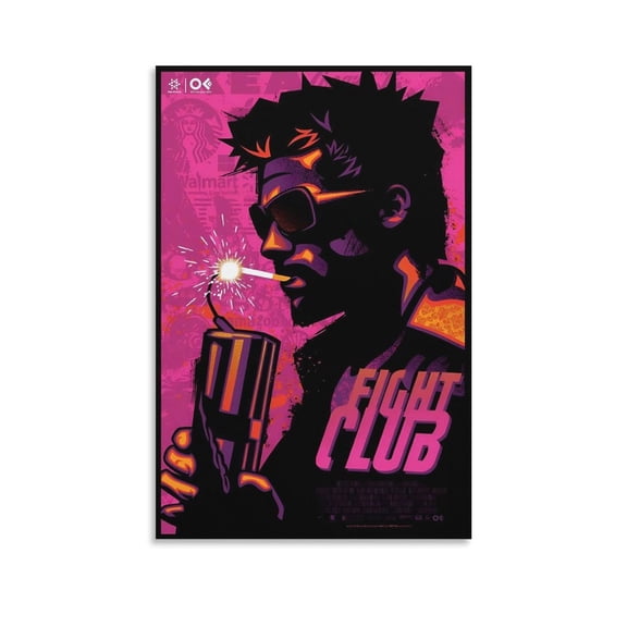 Fight Club Brad Pitt(20)Classic Movie Poster Canvas Wall Art Poster Decorative Bedroom Modern Home Print Picture Artworks Posters 12x18inch(30x45cm)