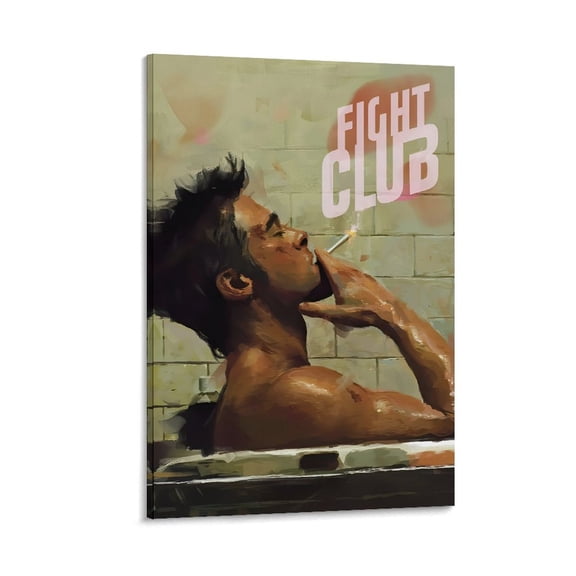 Fight Club Brad Pitt Classic Movie Poster Room Aesthetic Poster Print Art Wall Painting Canvas Posters Gifts Modern Bedroom Decor 12x18inch(30x45cm)