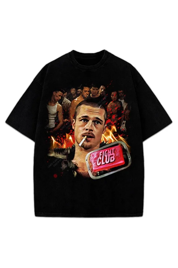 Fight Club Brad Pitt Tyler Durden 1999 Vintage Style Graphic Design T-Shirt