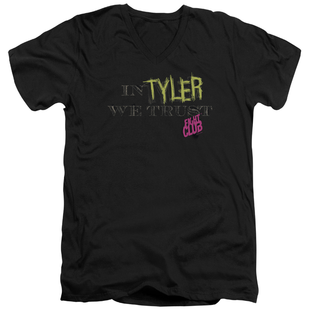 Fight Club - In Tyler We Trust - Slim Fit V Neck Shirt - Small - image 1 of 2