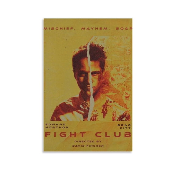 Fight Club Movie Poster Canvas Poster Wall Art Picture Prints Hanging Photo Decor Home Posters Artworks