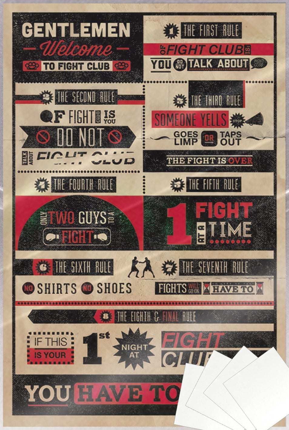 Fight Club - Movie Poster (Infographic - Famous Quotes And Facts) (Size ...