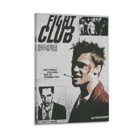 Fight Club Movie Poster Wall Art Poster Scroll Canvas Painting Picture Living Room Decor Home
