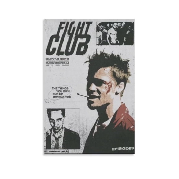 Fight Club Movie Poster Wall Art Poster Scroll Canvas Painting Picture Living Room Decor Home