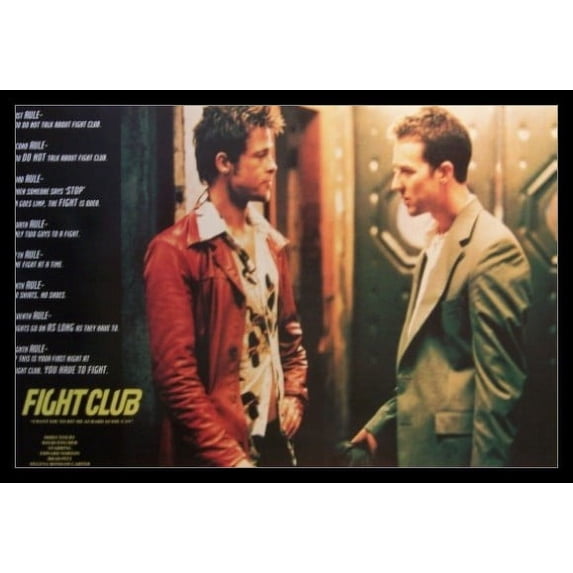 Fight Club Rules Laminated & Framed Poster (36 x 24)
