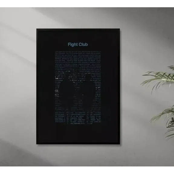 Fight Club Script Art Poster Home Decor Vintage Art Print Cute Birthday Gift Wall Art