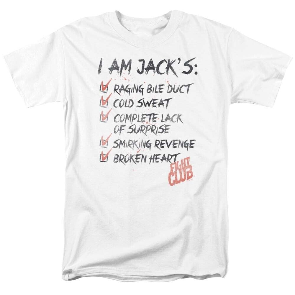 Fight Club Tshirt I am Jack's men's adult regular fit white cotton