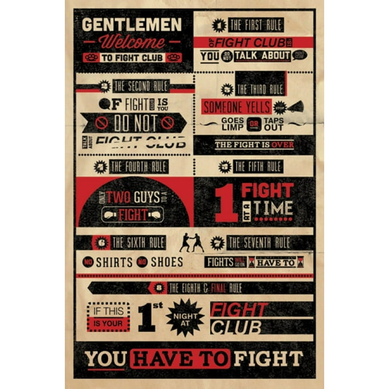 Fight Club Welcome Gentlemen Welcome Poster (24 x 36) 