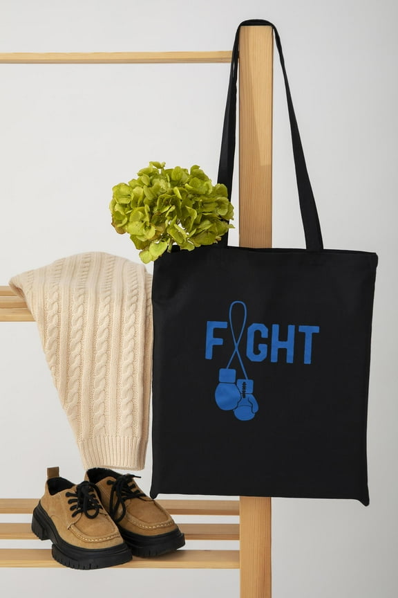 Fight Colon Cancer Awareness Survivor Ribbon Print Unisex Tote Bag D390573