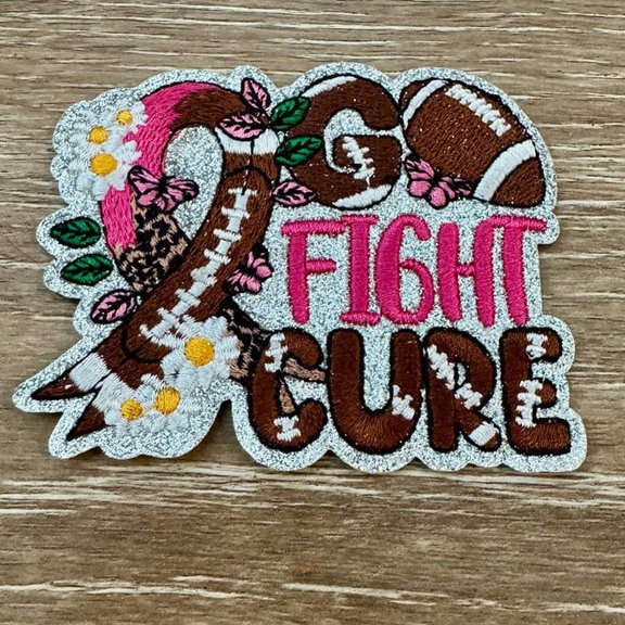 Fight Cure Embroidered Iron-On Patch