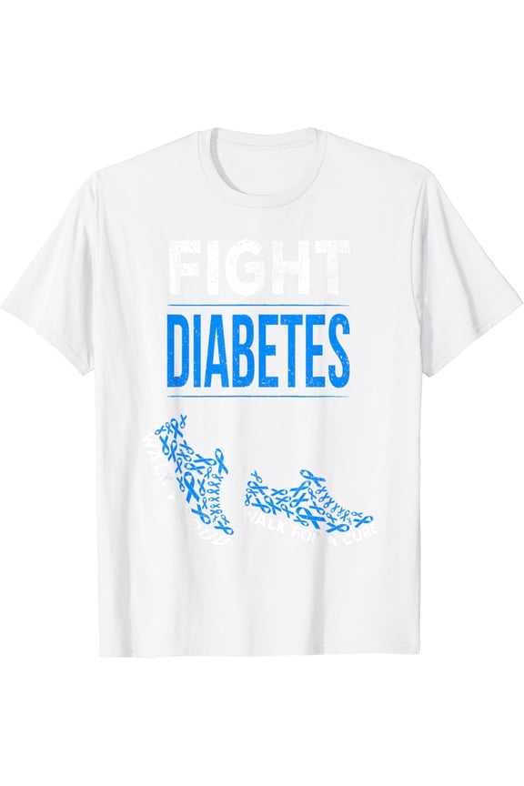 Fight Diabetes Walk for a Cure Awareness Ribbon T1D Type 1 T-Shirt
